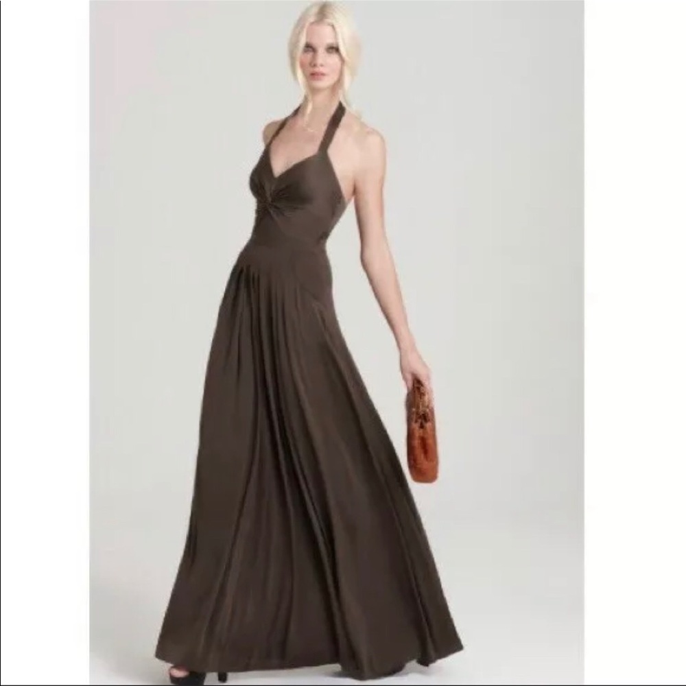 Rachel Zoe Victoria Silk Gown Olive Dark Taupe